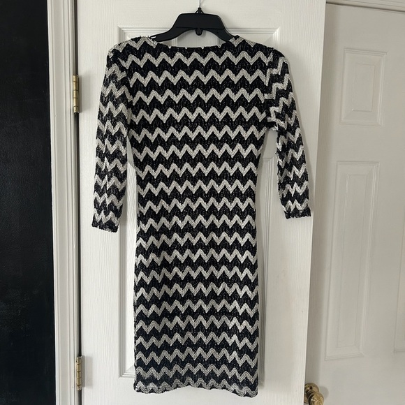 Cameo Rose Bodycon Women’s Black and Silver Beaded Dress Boho Sz M - Picture 4 of 5